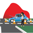 move to a safe place in case car accident